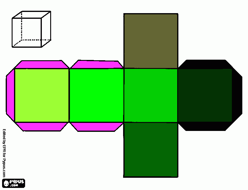 cube coloring page