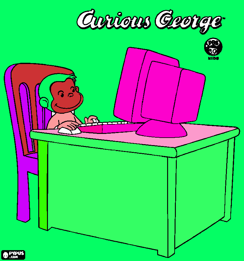 Curious George 3 coloring page