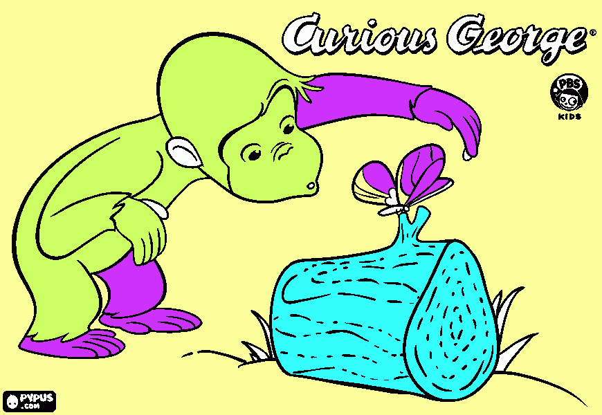 Curious george 9 coloring page