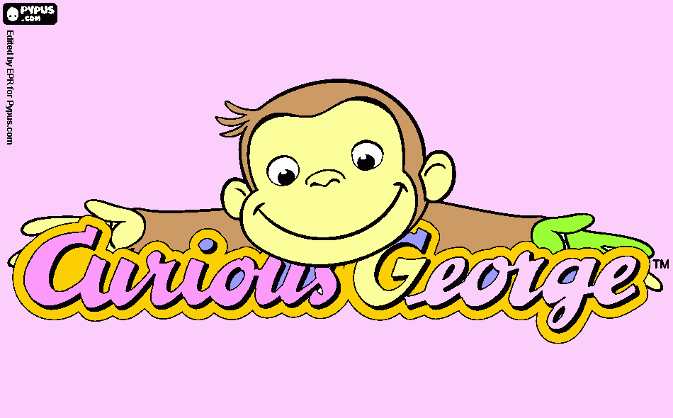 Curious george coloring page