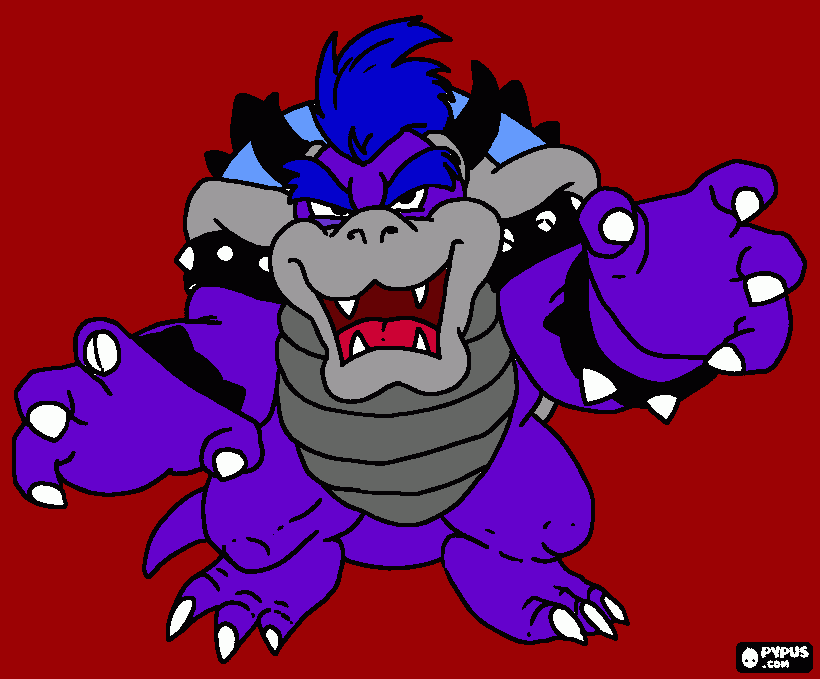 Custom skin Bowser coloring page