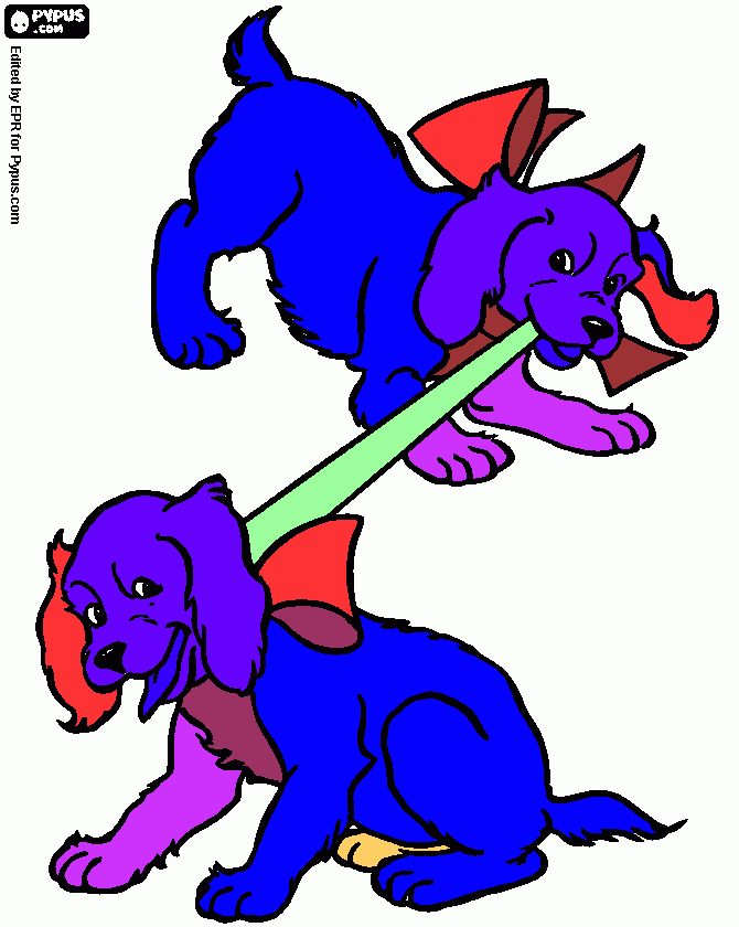 Cute dogs coloring page
