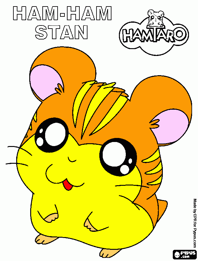 cute hamster coloring page