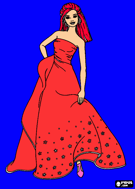 Dancing Barbie anna coloring page