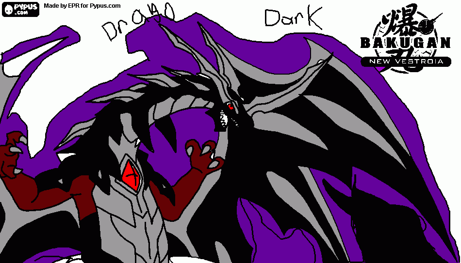 dark drago coloring page