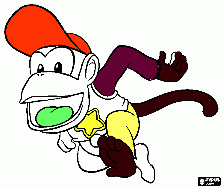 diddy kong coloring page