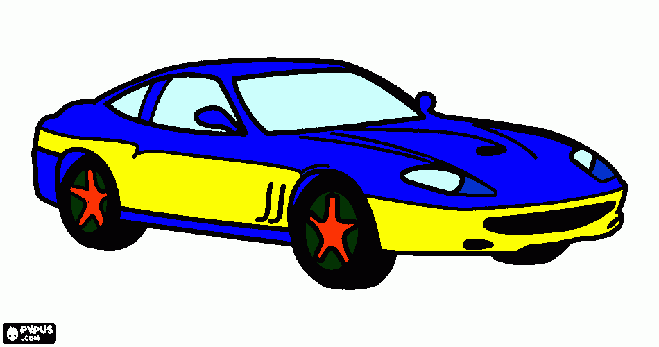 different color race care coloring page