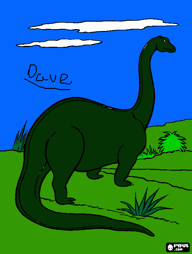 Dinosaur named DAVE! coloring page
