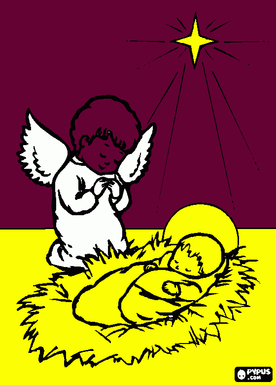 Dion Nativity coloring page
