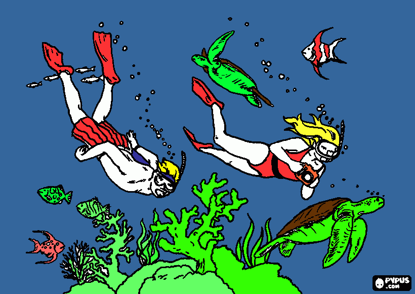 Divers coloring page