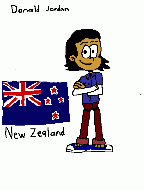 Donald Jordan Nationality New Zealand coloring page