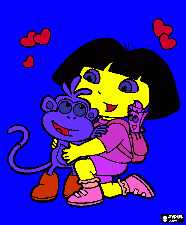 dora and boot coloring page