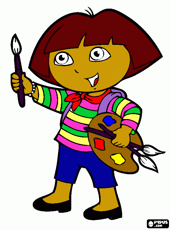 dora painting coloring page