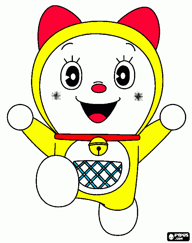 dorami is dancing coloring page