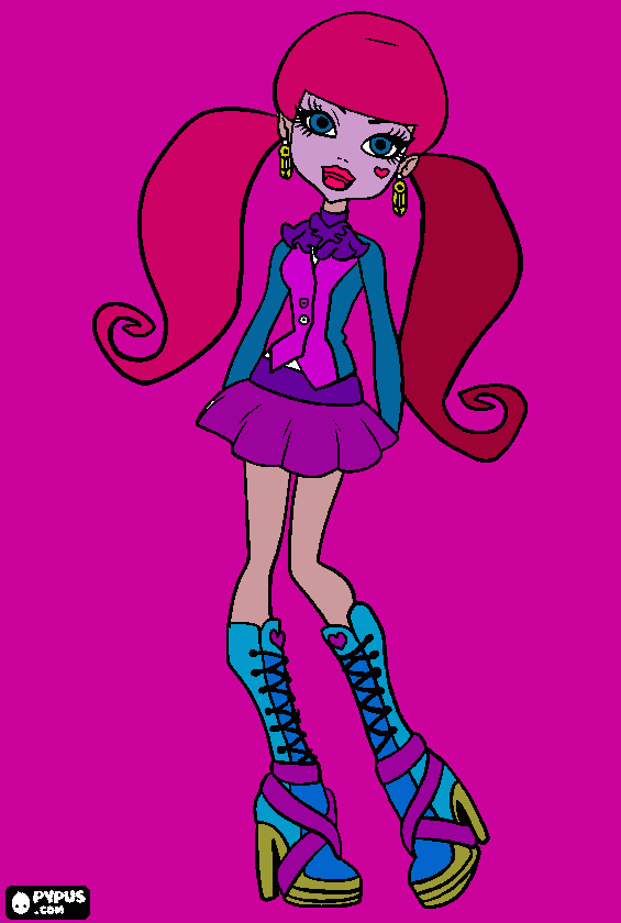 Draculaura as Pinkie Pie coloring page
