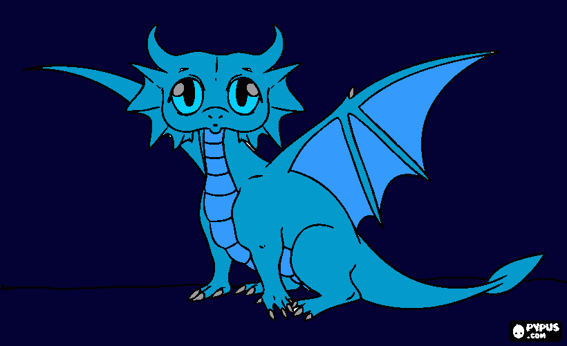 Dragon w/big eyes (colored) coloring page