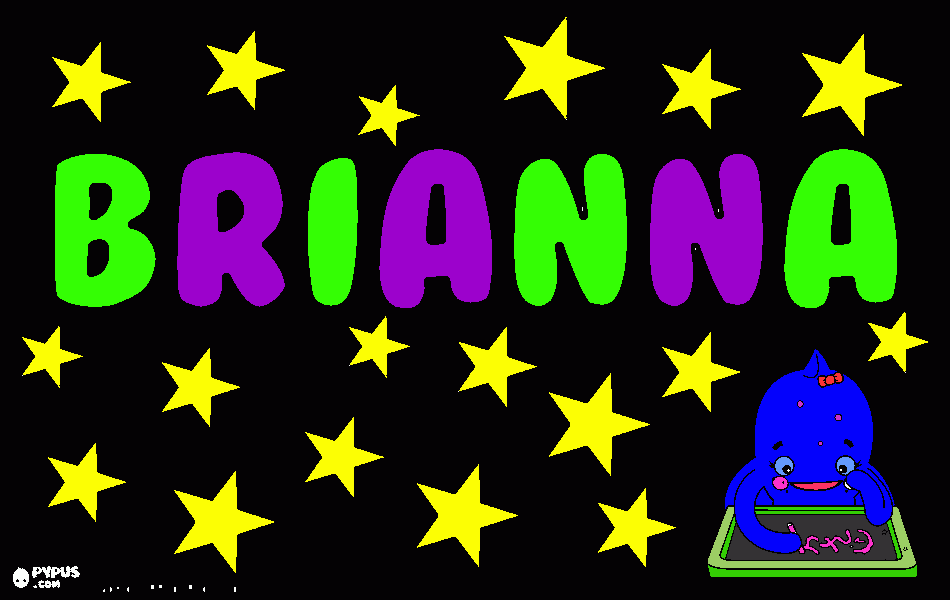 drawing of  brianna and stars!!! coloring page