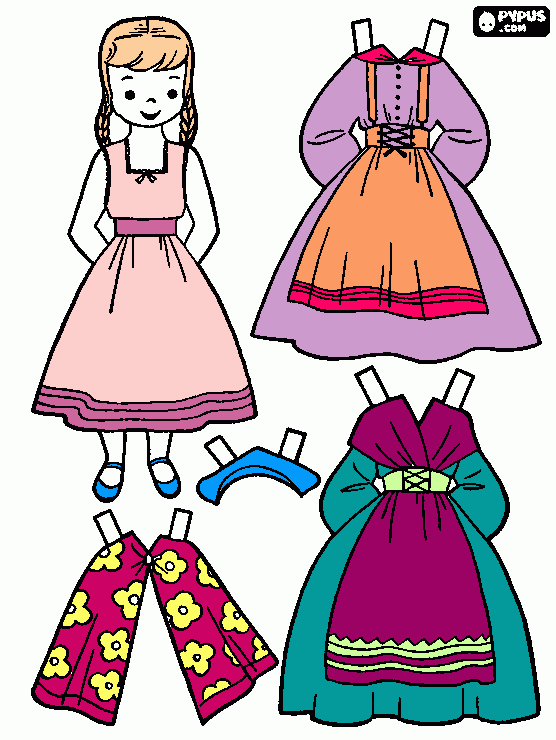 Dress me up Girl coloring page