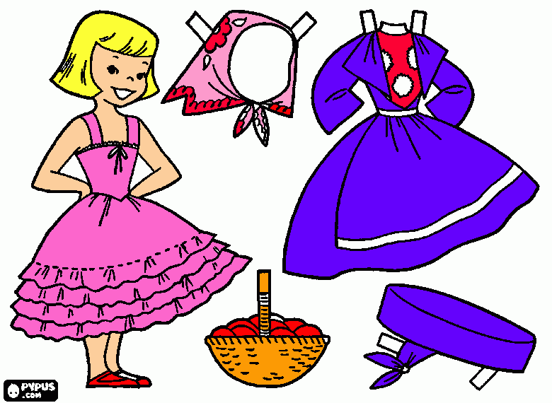 dress up girl coloring page
