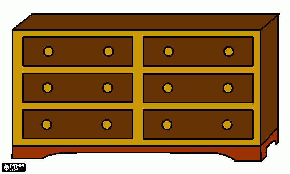 dresser/drawers coloring page