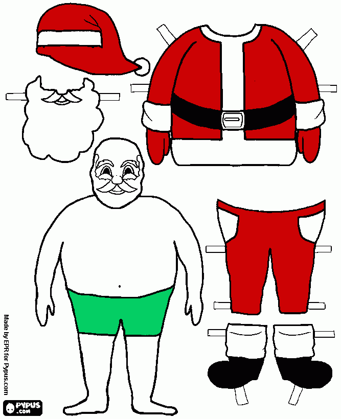 Dressing Santa coloring page