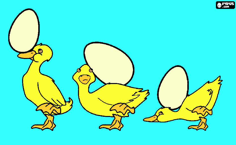 ducks with eggs coloring page