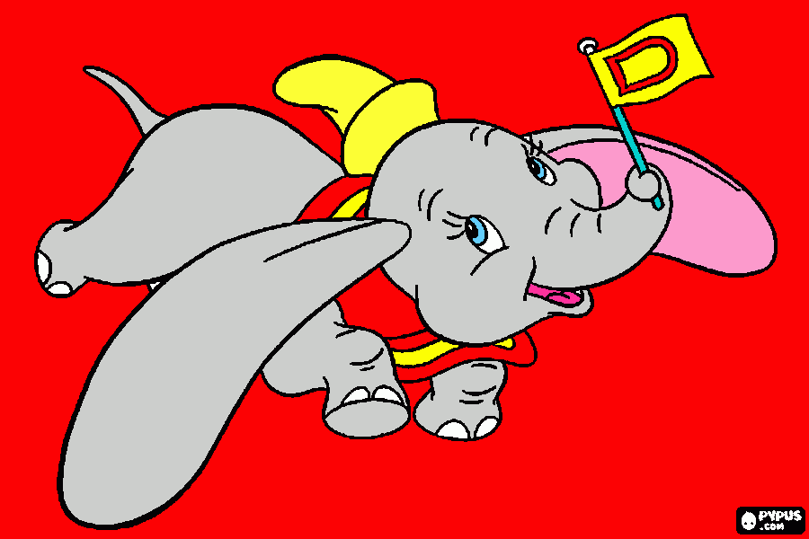 dumbo the elephant coloring page