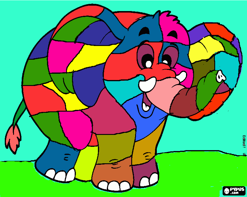 Elmer the elephant coloring page