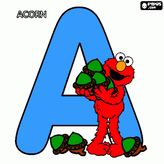 Elmo letter A coloring page