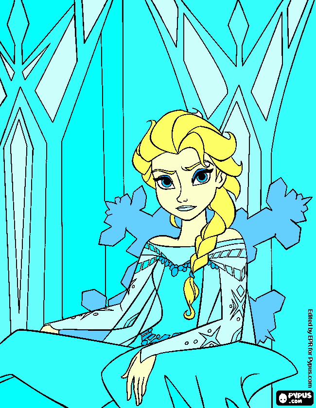 Elsa-Frozen coloring page