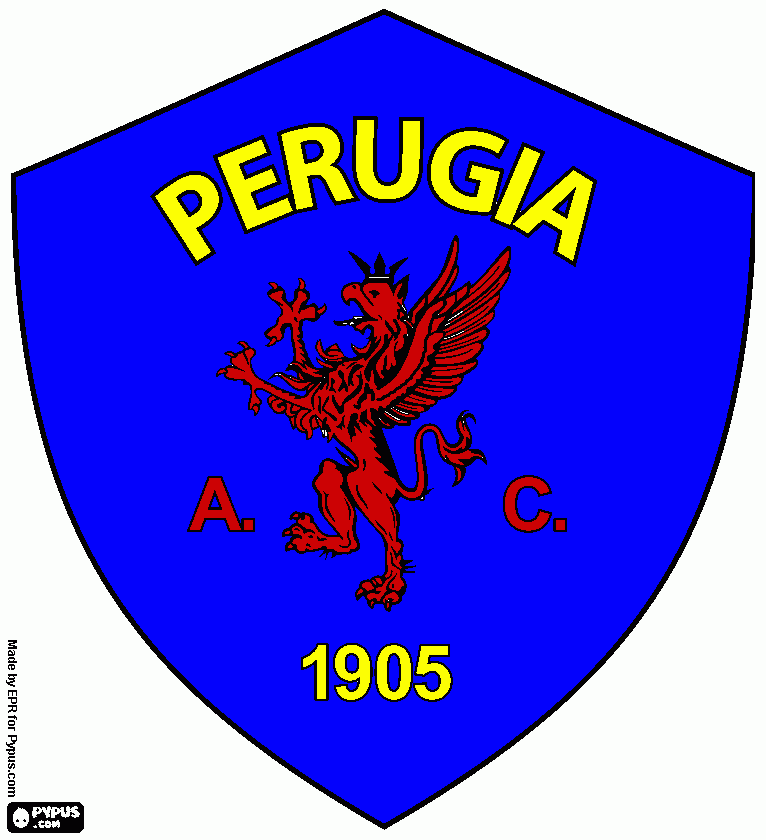 Emblem of AC Perugia Calcio, football club coloring page