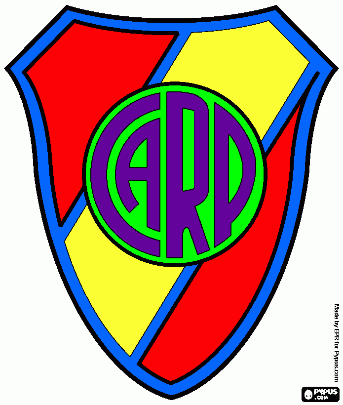 Emblem of CA River Plate, sports club and soccer team  coloring page
