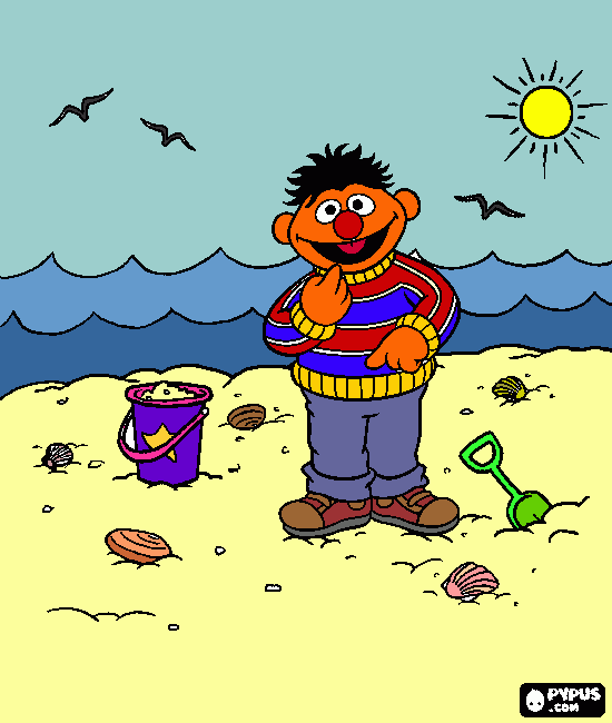 ernie beach coloring page