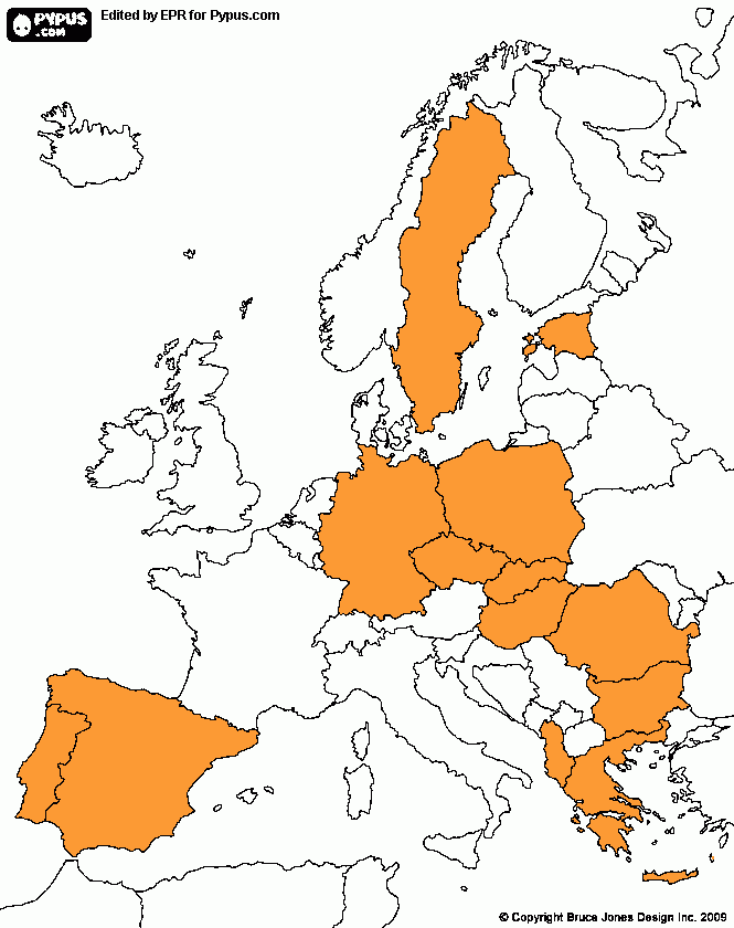 europe map coloring page