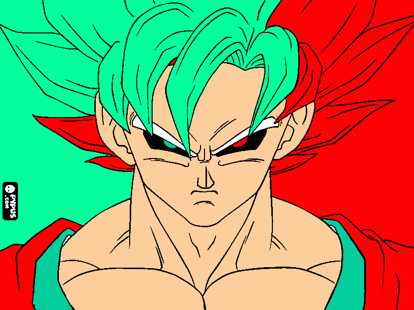 evil goku coloring page