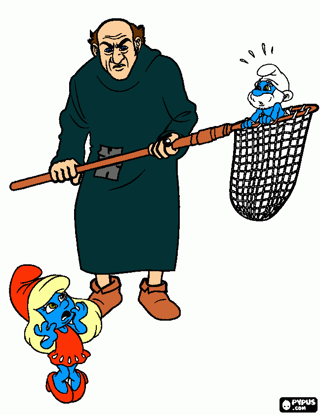 evil smurf man  coloring page