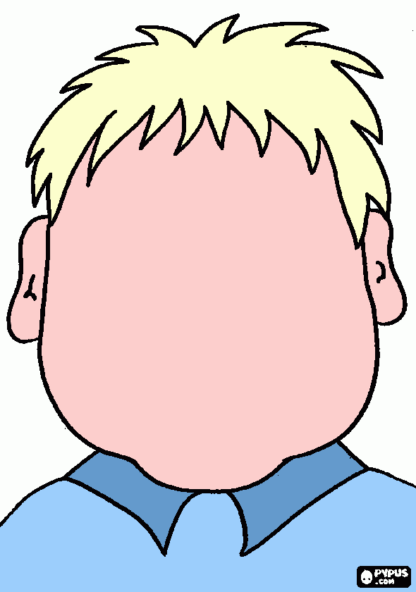 faceless child (male) coloring page