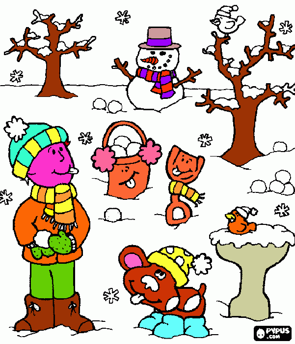 fantek ki kepa snežaka coloring page