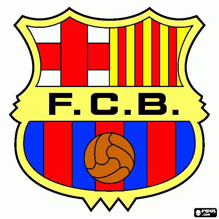 FC Barca old logo coloring page