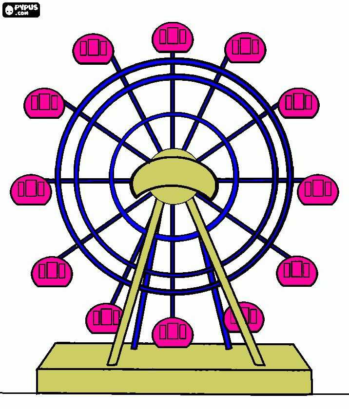 Ferris wheel coloring page