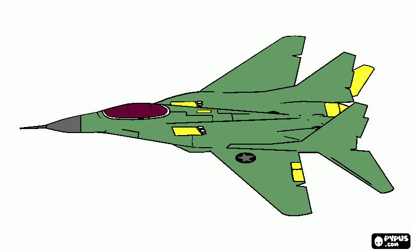 Fighter plane coloring page