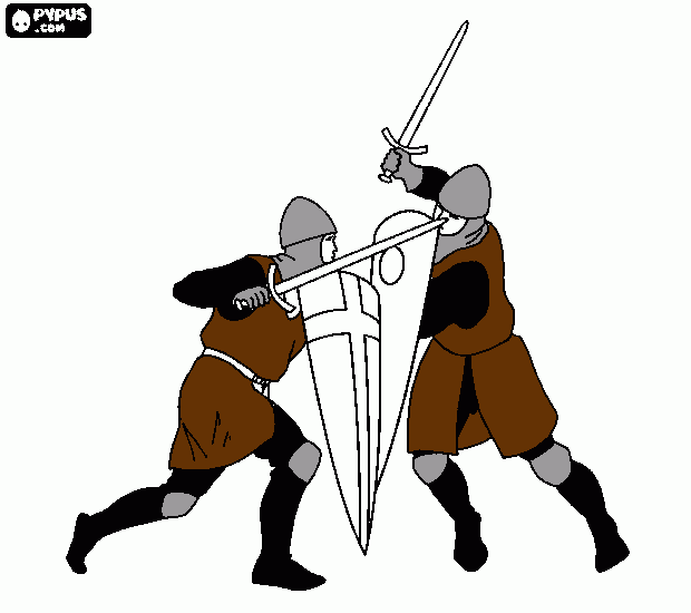 Fighting Knights coloring page