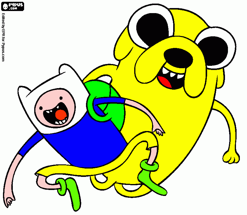 finn the human and jake the dog coloring page