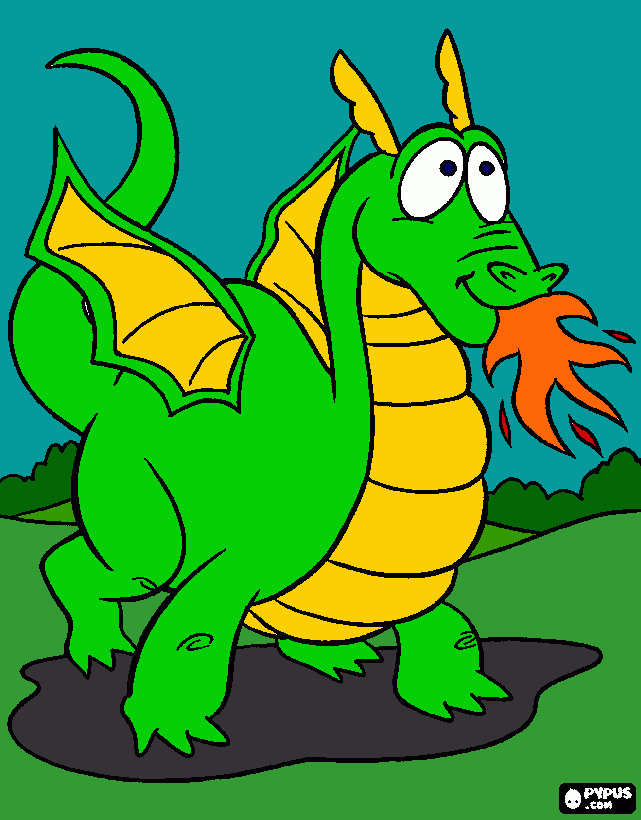 Fire Dragon! coloring page