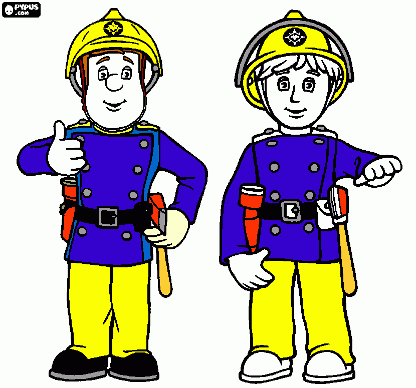fireman sam and penny coloring page