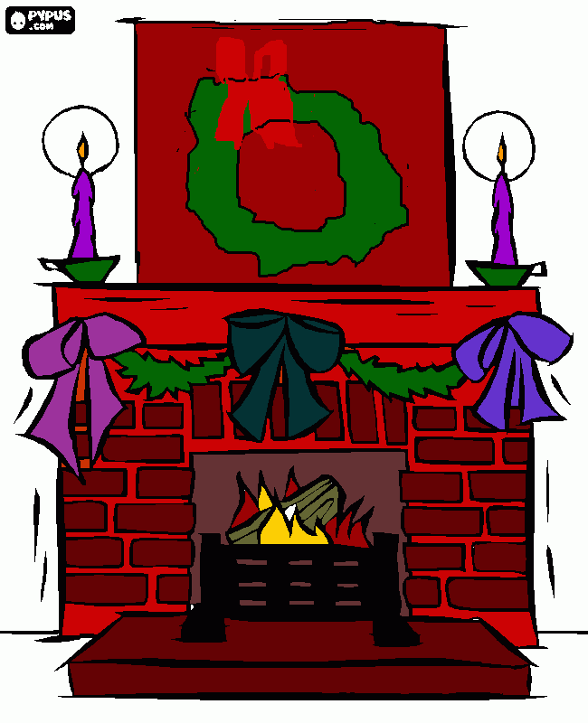 fireplace coloring page