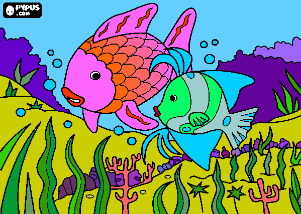 fishies coloring page