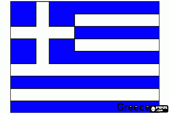 Flag of Greece coloring page
