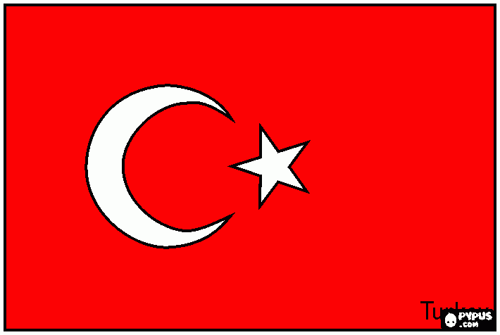 Flag of Turkey coloring page