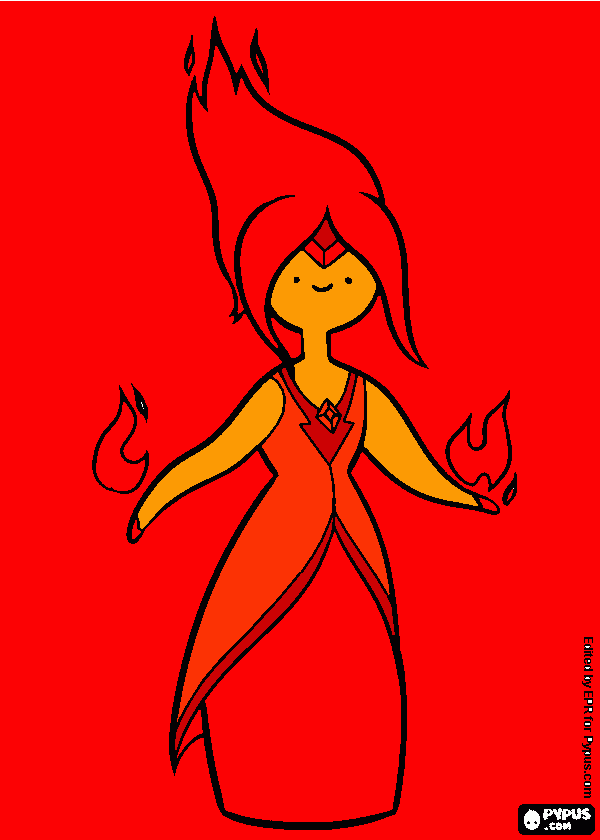 flame princess coloring page